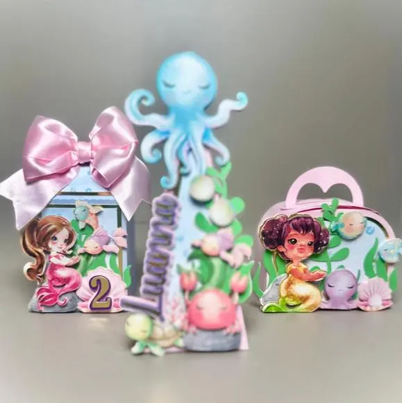 Kit Festa Sereia Luxo 12 Peças | Caixas Personalizadas Tema Sereia Infantil, foto 3 de 5