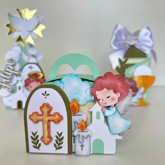 Kit Batizado Luxo 12 Peças | Caixas Personalizadas para Batizado — papelaria personalizada Refinado Encanto