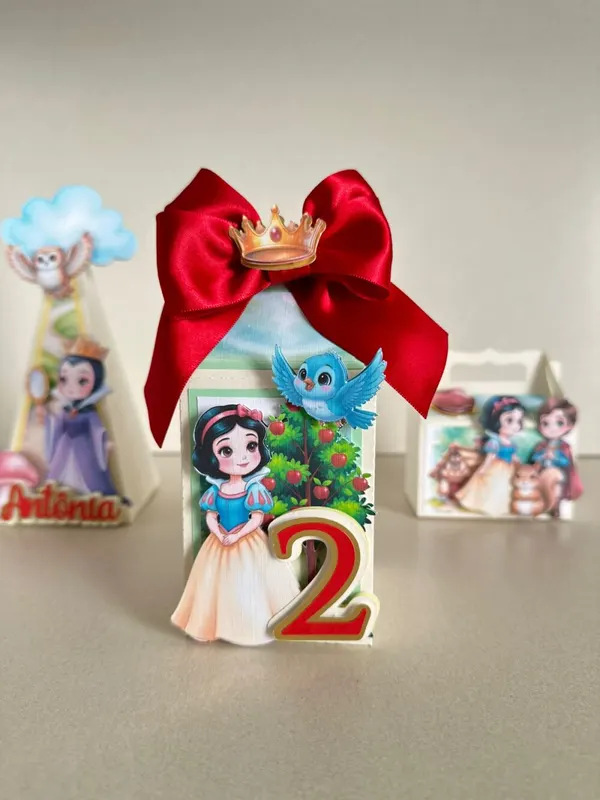 Kit Festa Branca de Neve Luxo 12 Peças | Caixas Personalizadas para Festa Infantil, foto 4 de 6