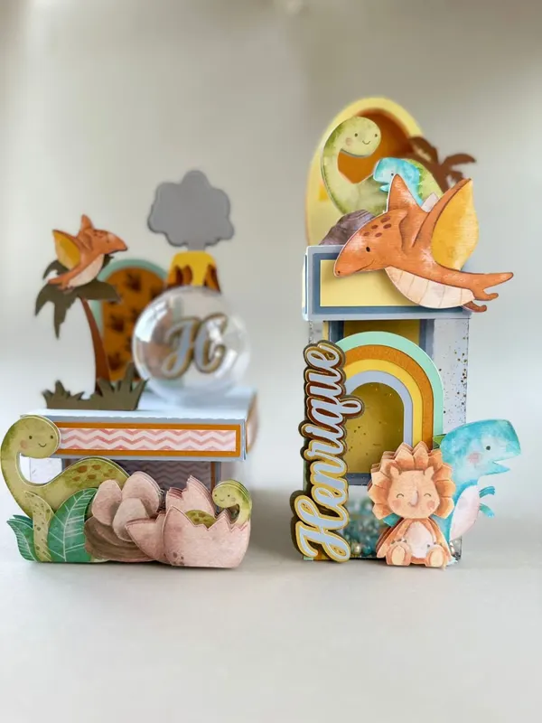 Kit Excellence Dino Baby Personalizado 28 Peças | Papelaria Artesanal Premium — papelaria personalizada Refinado Encanto