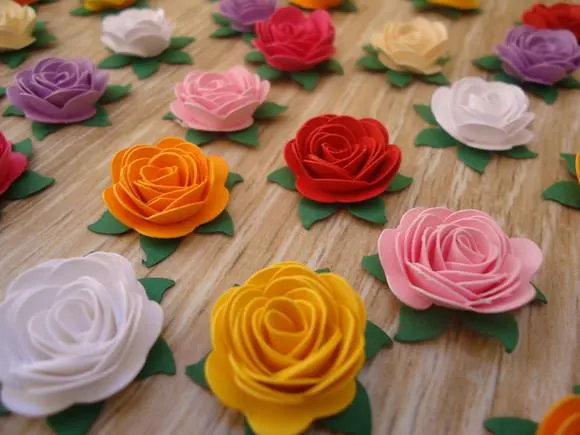 100 Mini Flor de Papel — papelaria personalizada Refinado Encanto