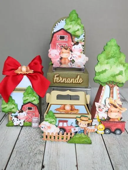 Kit Festa Fazendinha (24 Peças) — papelaria personalizada Refinado Encanto