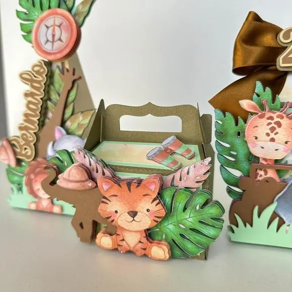 Kit Festa Safari Luxo 12 Peças | Caixas Personalizadas para Festa Infantil, foto 3 de 5