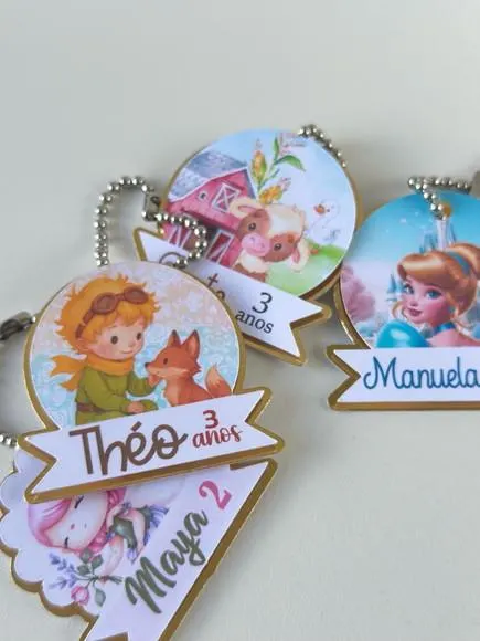 10 Tag de Luxo com Correntinha (temas) — papelaria personalizada Refinado Encanto