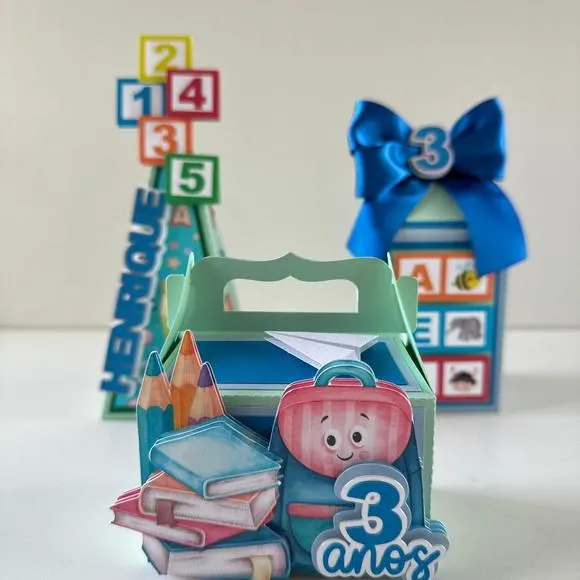Kit Festa ABC Luxo 12 Peças | Caixas Personalizadas para Festa Infantil — papelaria personalizada Refinado Encanto