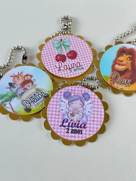 10 Tag de Luxo com Correntinha (temas) — papelaria personalizada Refinado Encanto