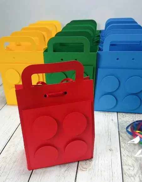 10 Caixas Sacolinha Lego — papelaria personalizada Refinado Encanto