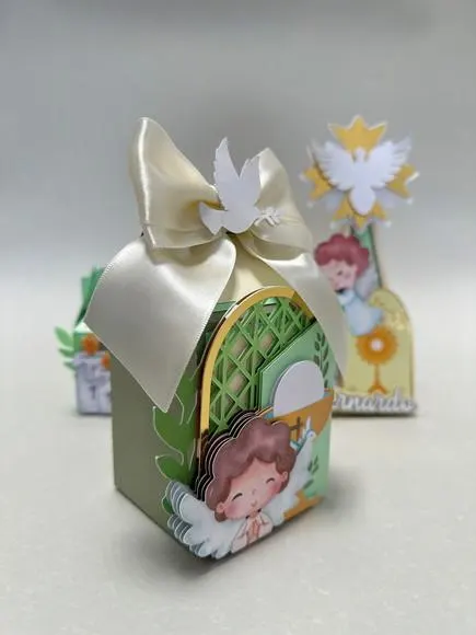 Kit Festa Premium com 12 Caixas para Batizado/ festa religiosa — papelaria personalizada Refinado Encanto
