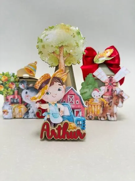 Kit Festa Fazendinha Premium — 12 Peças — papelaria personalizada Refinado Encanto
