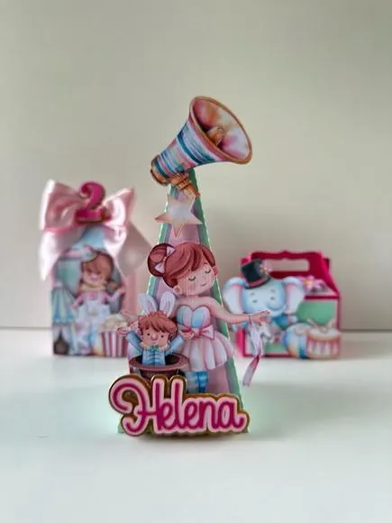 Kit Festa Circo Rosa Luxo 12 Peças | Caixas Personalizadas para Festa Infantil, foto 3 de 5