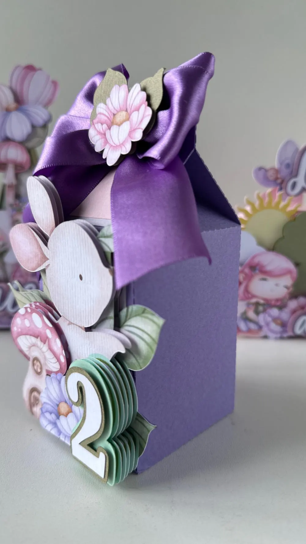 kit de caixas personalizadas premium com cenarios jardim 12 peças — papelaria personalizada Refinado Encanto