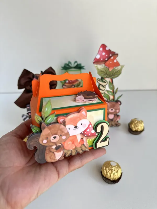 kit de caixas personalizadas luxo tema bosque, foto 4 de 5