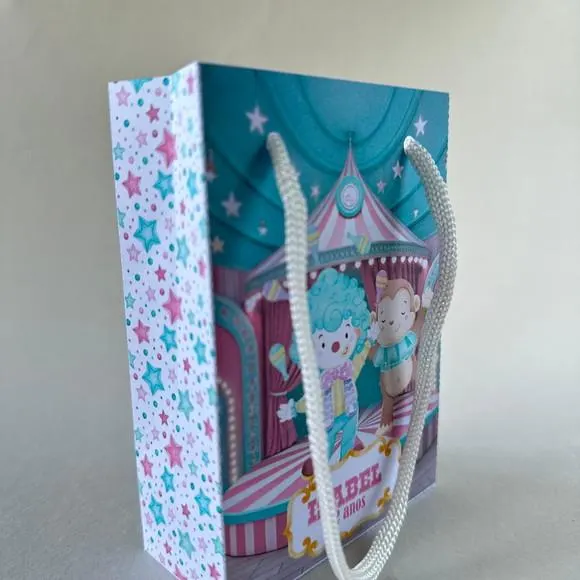 10 Sacolinhas de Papel Pequena / Festa Circo — papelaria personalizada Refinado Encanto