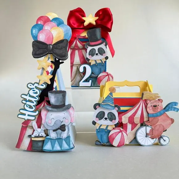 Kit Festa Circo Luxo 12 Peças | Caixas Personalizadas para Festa Infantil, foto 2 de 5