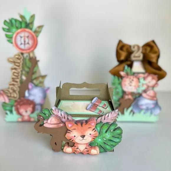 Kit Festa Safari Luxo 12 Peças | Caixas Personalizadas para Festa Infantil, foto 2 de 5