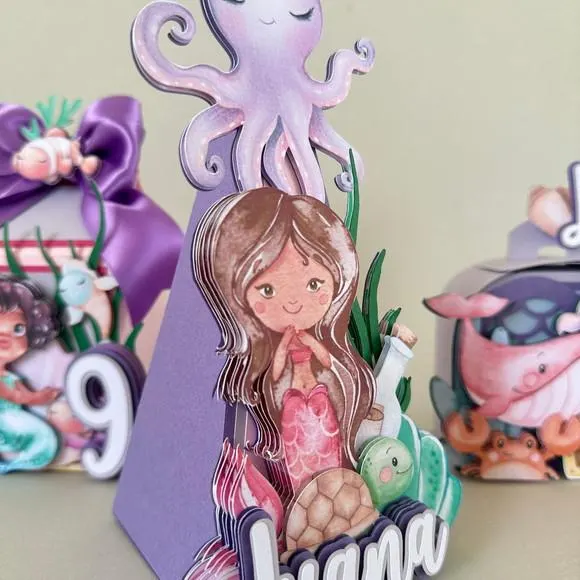 Kit Festa Sereia Luxo 12 Peças | Caixas Personalizadas para Festa Infantil, foto 3 de 5