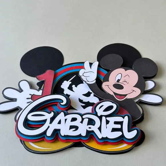 Topo Topper de Bolo Personalizado Mickey, foto 3 de 3