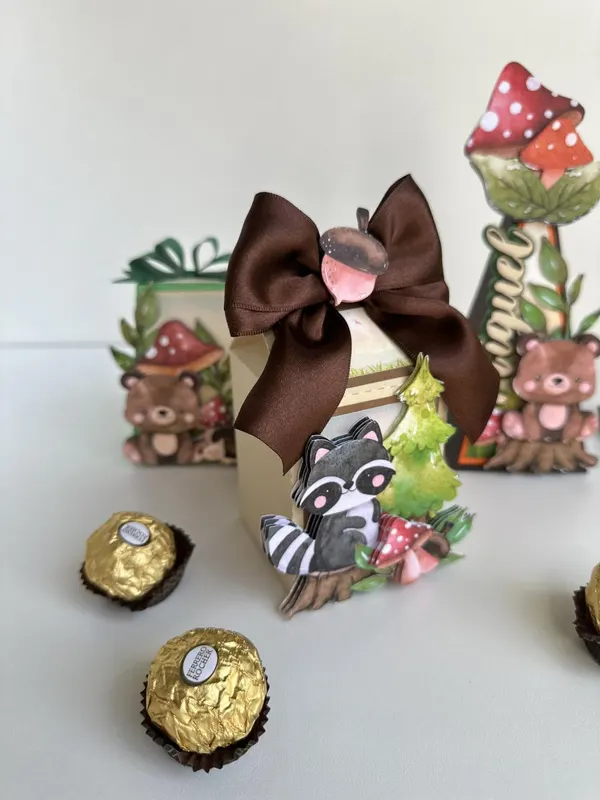 kit de caixas personalizadas luxo tema bosque, foto 2 de 5